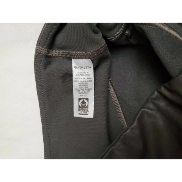Athleta Faux Leather All Over Gleam Olive Gray Leggings Women's Size XXS EUC - Picture 7 of 9